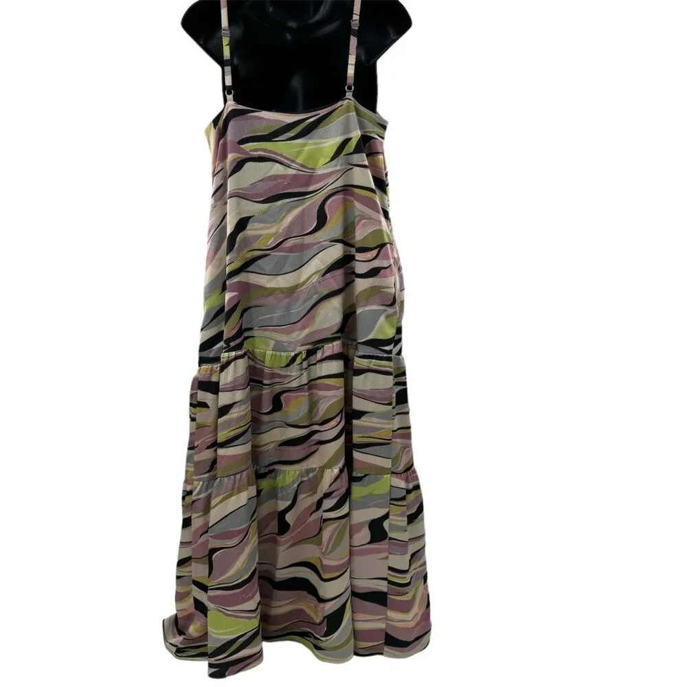 Ted Baker Warren Button Through Cami  Women's Tiered Midi Dress Size 3  US Size - Picture 3 of 10